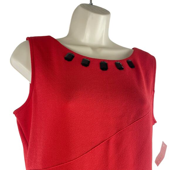 NEW Maya Brook Jewel Dress Jacket 2pcs Set Artsy Red Rhinestone Size 8 - Picture 4 of 14